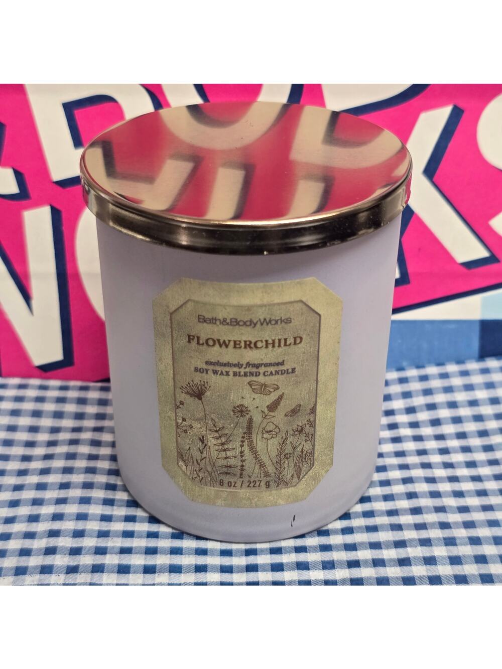 BBW Flowerchild Single Wick 8 oz. Candle Home Fragrance Decor